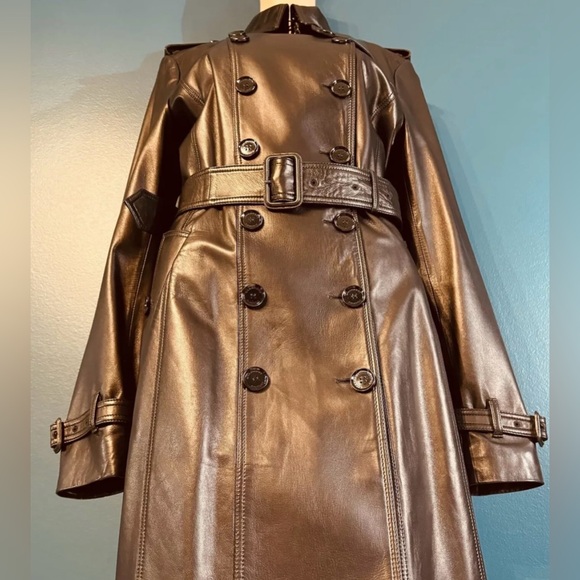 Burberry Leather Trench Coat US10 - Picture 3 of 15